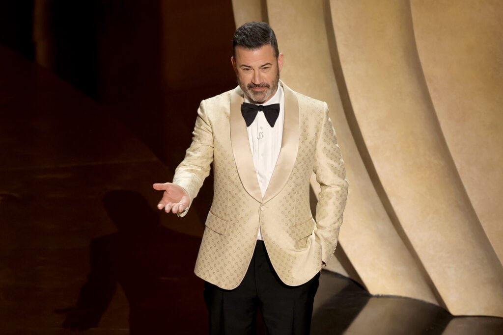 Jimmy Kimmel hosting the Oscars in March of 2024.