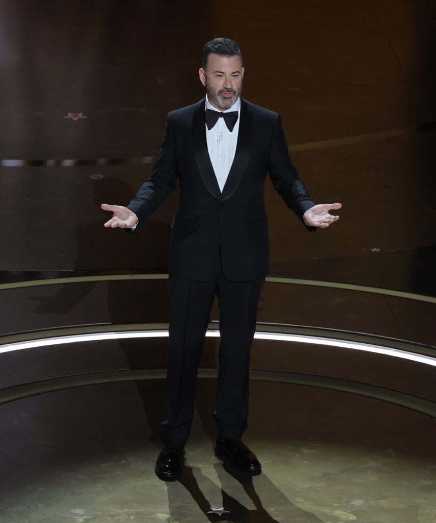 Jimmy Kimmel hosting the Oscars in 2024.